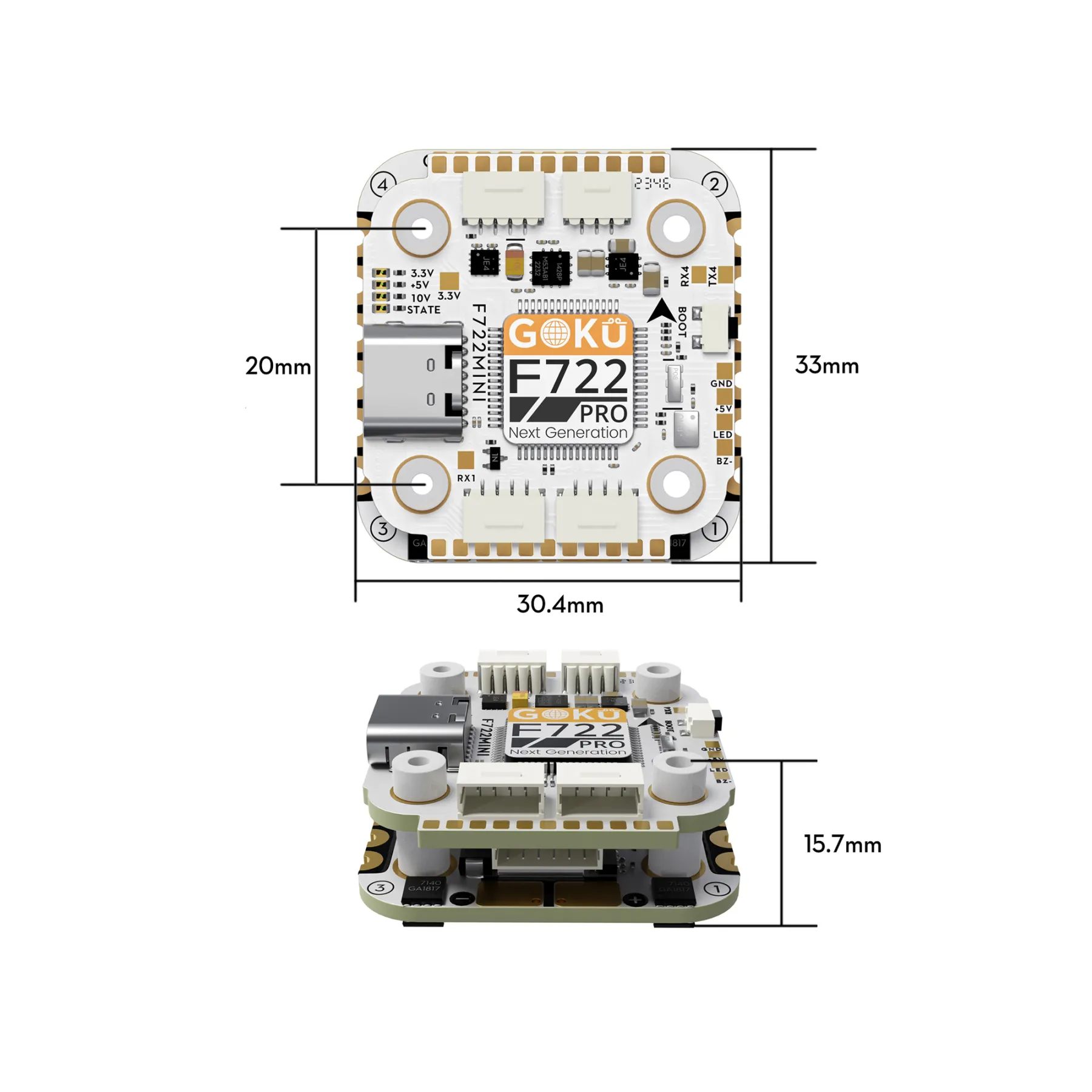 GOKU F722 Pro Mini V2 45A 32Bit 128K 20X20 Stack Plug&Play O4 / O4 Pro AM32 - Image 4